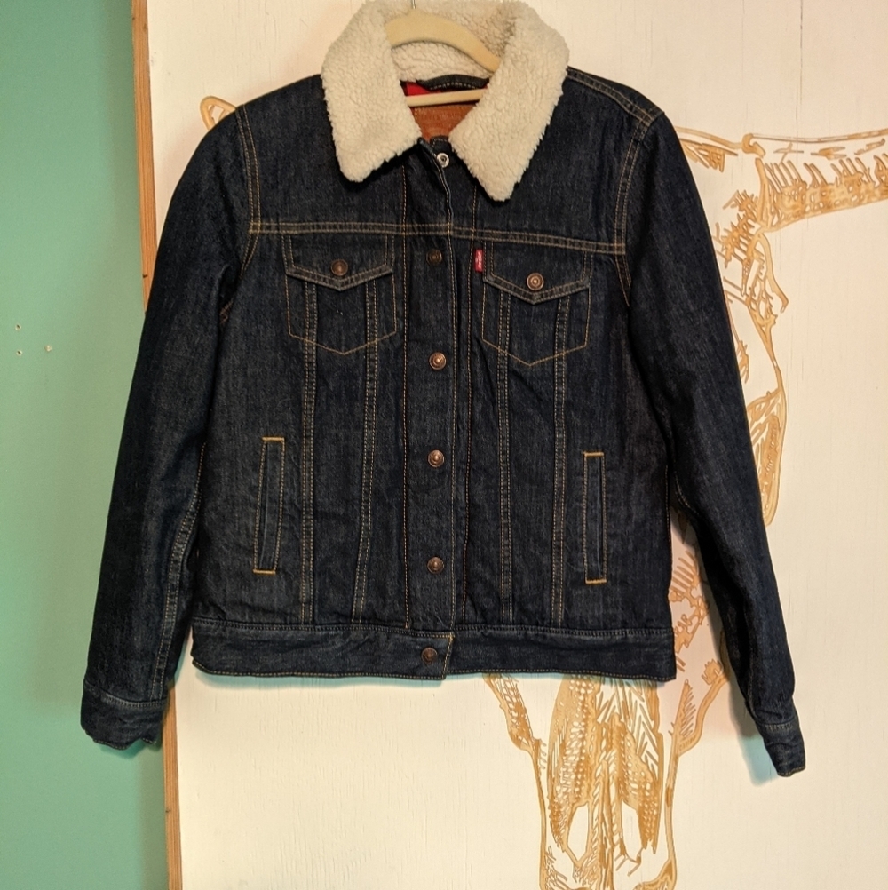 Levi's Buffalo Plaid Sherpa Jacket XS - Picture 2 of 3